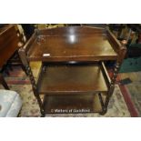 *Mahogany three-tier tea serving trolley, barley twist supports (Lot Subject to VAT)