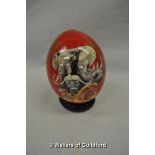 *Ostrich egg painted with safari animals and map of Africa (Lot subject to VAT)