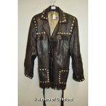 *Deerskin brown leather fringe cowboy jacket (Lot Subject to VAT)