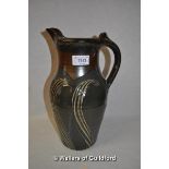 A large studio pottery jug, impressed mark, 33cm.