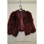 *Burgandy Ostrich feather jacket (Lot Subject to VAT)