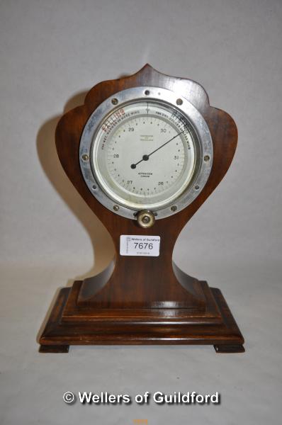*Early 20th Century barometer by Aitchison, London, with rotating inner bezel, in shield shaped