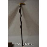 *Silver mounted walking stick, carved snake detail, c.1901 (Lot Subject to VAT)