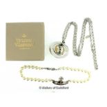 *Vivienne Westwood Pearl Choker Necklace and Vivienne Westwood Orb Pendant Necklace (Lot subject