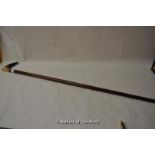 *Edwardian walking cane with stag antler handle and metal collar. (Lot Subject to VAT)