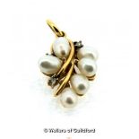 *14k gold, diamond and pearl pendant (Lot subject to VAT)