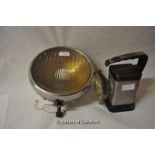 Vintage Ford Twolite headlamp; vintage Ever Ready torch.