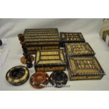 *Collection of porcupine and ebony boxes, bowls, pin dishes and wooden candle (Lot Subject to VAT)