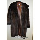 *Full length dark brown fur coat (Lot Subject to VAT)