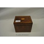 *Regency mahogany single tea caddy with box inlay (Lot Subject to VAT)