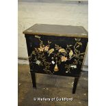 India Jane blackbird cabinet in black colourway, 82 x 60 x 40cm; matching tin framed mirror with