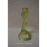 *Art Deco green glass candlestick modelled as a mermaid, 12cm (Lot Subject to VAT)