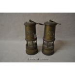 *Two Welsh reproduction brass miners lamps (Lot Subject to VAT)