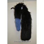 *Charlotte Simone black and blue fur 'popsicle' scarf (Lot Subject to VAT)