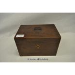 *19thC mahogany and satinwood string tea caddy (Lot Subject to VAT)