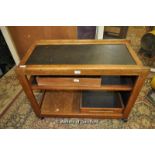 A late 20th Century teak serving trolley.