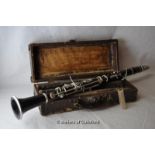 *A Robert Durand et Cie, Paris, blackwood clarinet, cased. (Lot is subject to VAT)