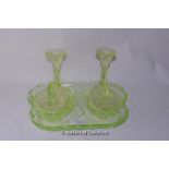 *Bernsdorf "Renate" five-piece uranium glass dressing set (Lot subject to VAT)