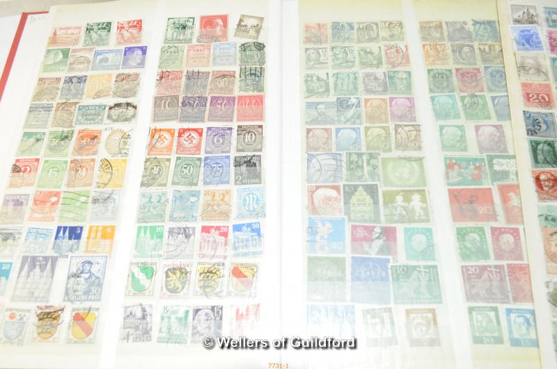 Stamps - Germany and GB in red stockbook; G-Z in blue stockbook; GB in green stockbook; and A-G in - Image 2 of 5