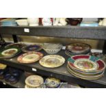 A quantity of decorative plates including Continental cabinet plates, etc.