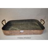 *Vintage French dove-tailed copper roasting tray (Lot subject to VAT)