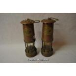 *E. Thomas & Williams reproduction Welsh miners lamps, No's. 60820 & 66534 (Lot subject to VAT)