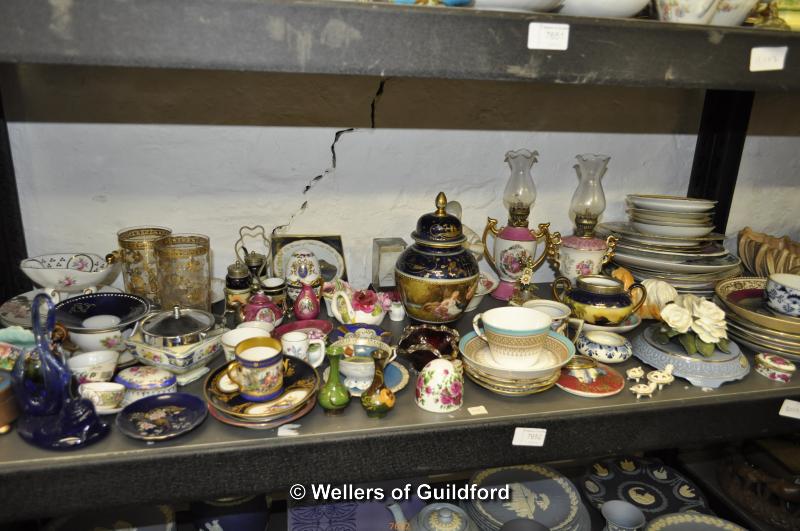 Ornamental china including a Royal Worcester cabinet cup and saucer, various cabinet cups, saucers