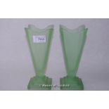 *Pair of green uranium glass vases (Lot subject to VAT)
