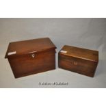 *Mahogany tea caddy and another mahogany box (Lot subject to VAT)