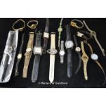 A quantity of gents and ladies wristwatches.