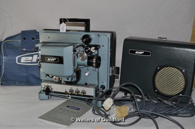 *Elf 16mm projector with cables, case and operators manual