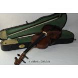 *Stentor 1 3/4 violin, case and bow (Lot Subject to VAT)