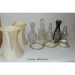 Decanters, old bottles, etc.