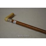 *Bone handled walking stick with silver collar (Lot subject to VAT)