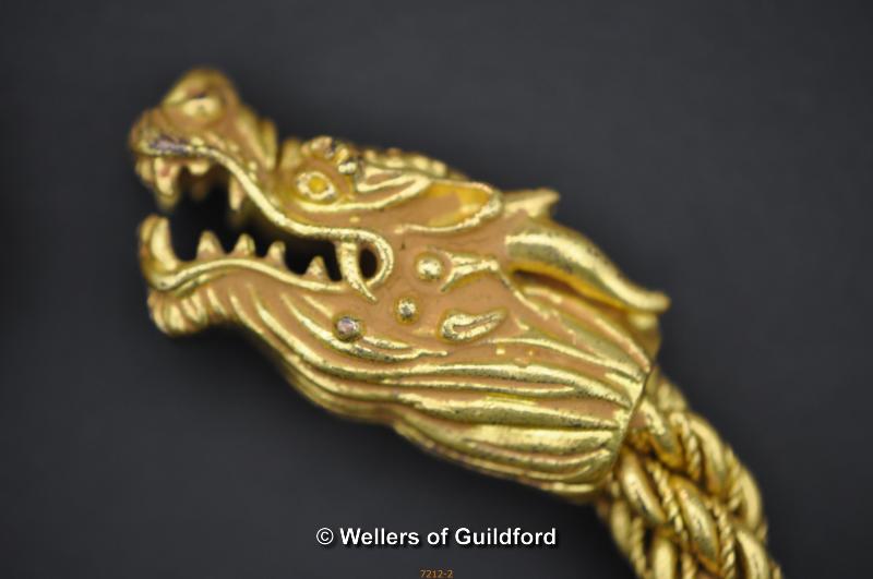 A gold coloured Bracelet with dragon heads - Image 3 of 4