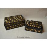 *Porcupine quill and ebony rectangular box and another jewellery box (2) (Lot subject to VAT)