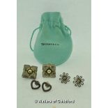 An Assortment of Tiffany and Co Silver Earrings, stamped 925 20.1g