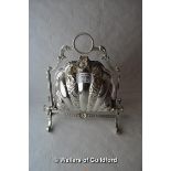 *Victorian style silver plate shell biscuit box (Lot subject to VAT)