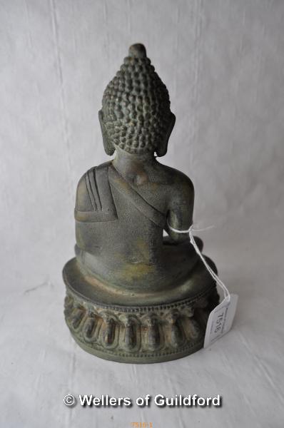 A Chinese iron figure of Buddha, 20cm. - Image 2 of 2