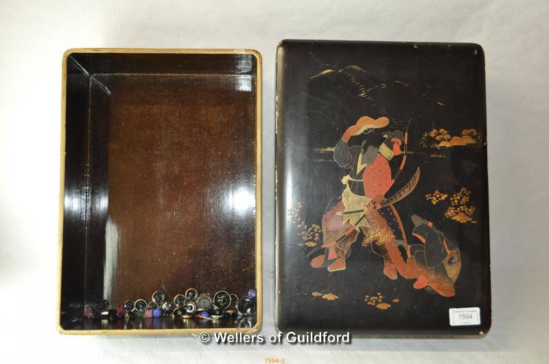 A Japanese laquered box, 38 x 27.5 x 10cm. - Image 3 of 3