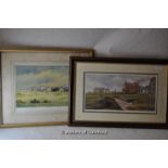 Golf - two golf related prints, both of St Andrews by Terry Harrison and Dennis Pannett, both