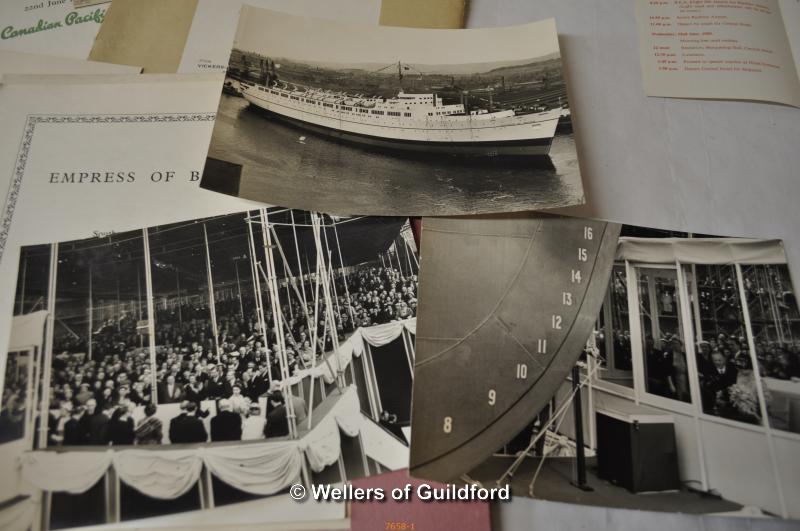 A collection of memorabilia related to the S.S." Empress of Britain" ocean liner, launched on the - Image 2 of 14