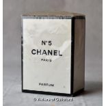 Vintage Chanel No.5 perfume, still sealed in side box covered in original cellophane wrapping,