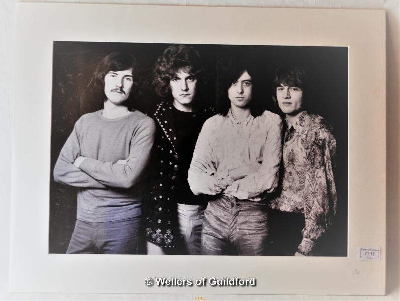 Led Zeppelin - 1969 studio photograph of Led Zeppelin in mount 19.5 x 14"