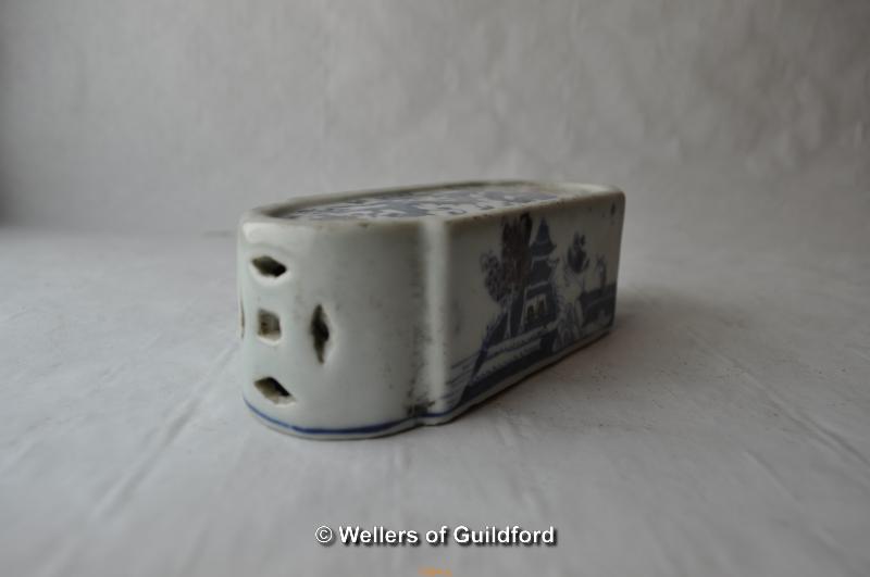 A Chinese blue and white paperweight decorated with a dragon, 13cm long. - Image 3 of 4