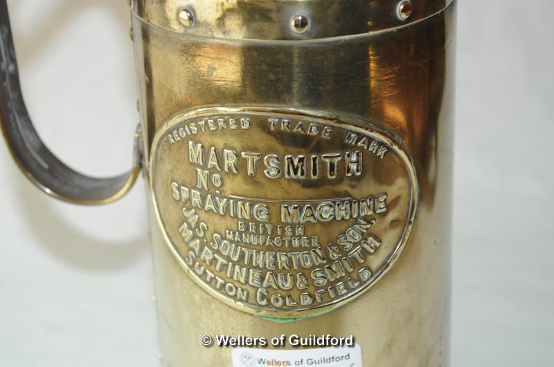 A brass Martsmith spraying machine; a copper fire extinguisher, altered. - Image 3 of 5