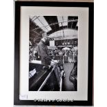 David Bowie- Photo of David Bowie arriving by limo in Earls Court in mount and framed , 15 x 9.5"