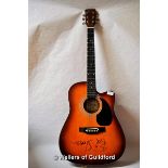 Ed Sheeran -Encore 165 semi accoustic guitar bearing a signature, ( with proceeds going to Red
