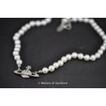 *Vivienne Westwood crown and orb pearl diamonte choker necklace (Lot subject to VAT)
