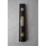 A Chinese wooden chopstick case with bone inlay, 27cm.